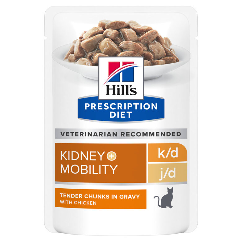 Hill’s Prescription Diet k/d + Mobility j/d Pollo sobre para gatos, , large image number null